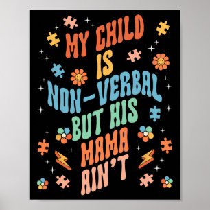 Non Verbyl Autistic Nonspeaking Speech  Poster