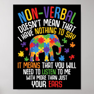 Non-verbyl Doesn't Mean I Have Nothing To Say Auti Poster