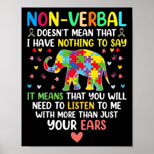 Non-verbyl Doesn't Mean I Have Nothing To Say Auti Poster