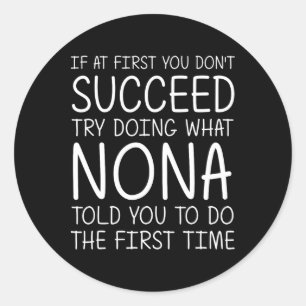 Nona Gift Name Personalised Birthday Funny Christm Classic Round Sticker