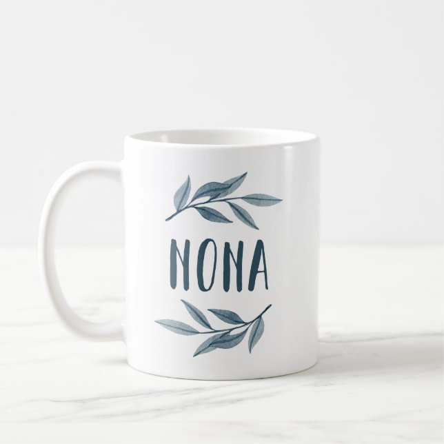Nona Greek Godmother mug with leaves (Left)