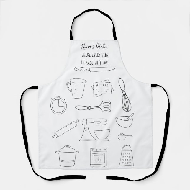 Nona's  Kitchen Cooking Baking Monogram  Apron (Front)