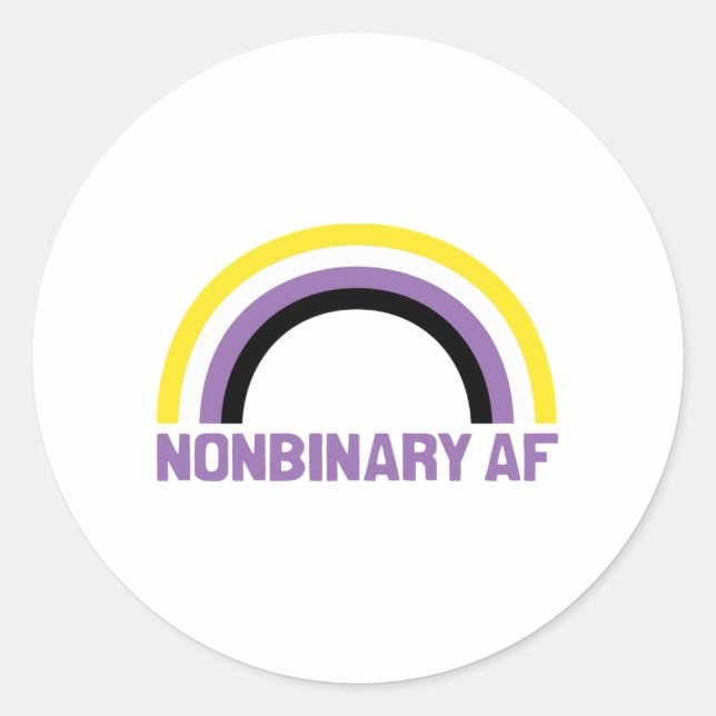 Nonbinary AF Classic Round Sticker (Front)