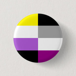 Nonbinary Asexual Dual Pride Flag 3 Cm Round Badge