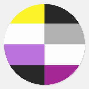 Nonbinary Asexual Dual Pride Flag Classic Round Sticker