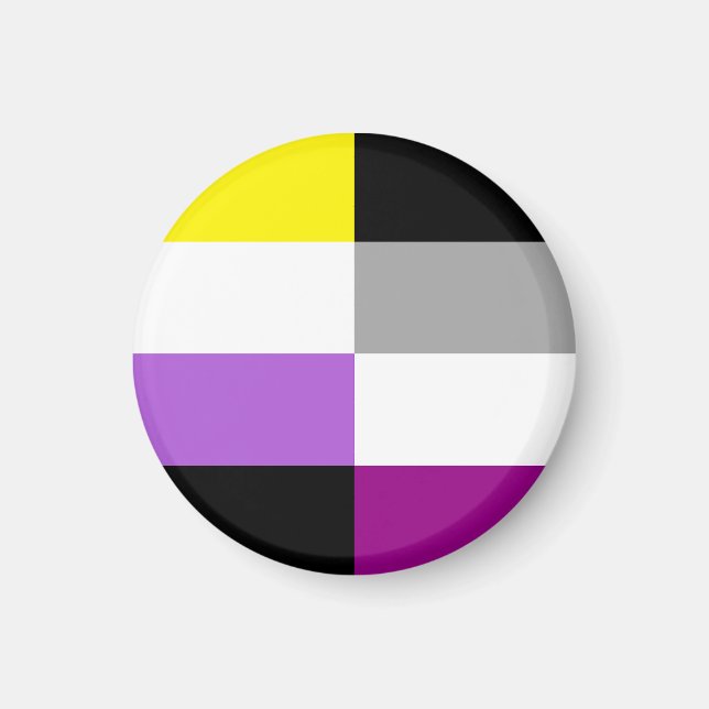 Nonbinary Asexual Dual Pride Flag Magnet (Front)