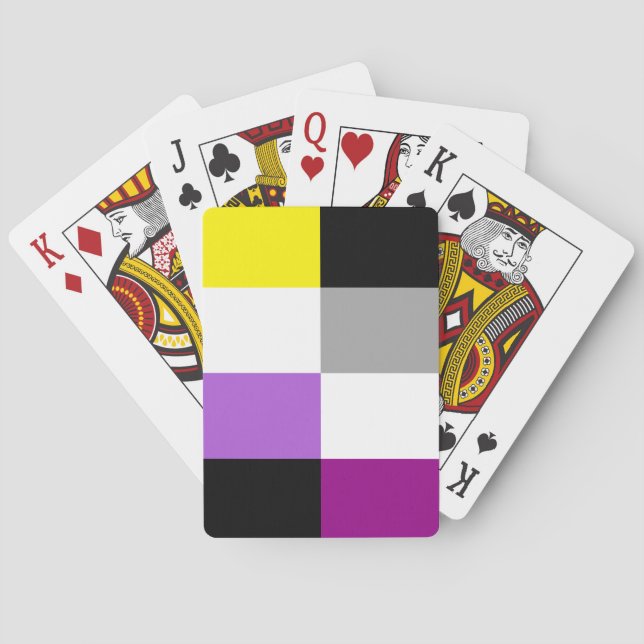 Nonbinary Asexual Dual Pride Flag Playing Cards (Back)