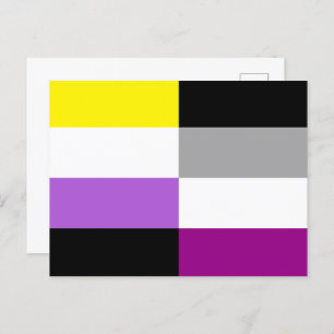 Nonbinary Asexual Dual Pride Flag Postcard