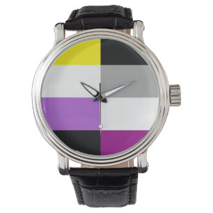 Nonbinary Asexual Dual Pride Flag Watch