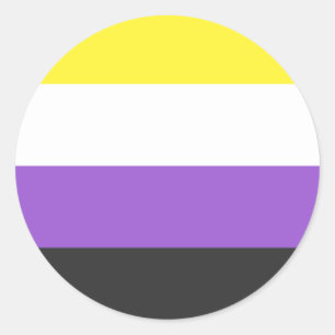NonBinary/Enby Pride Flag Classic Round Sticker