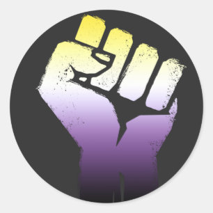 Nonbinary Fist  Classic Round Sticker