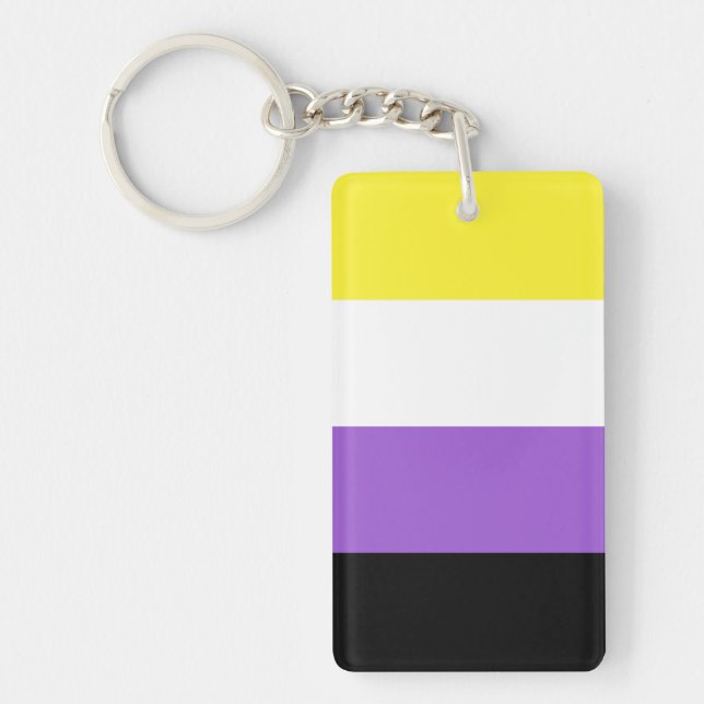 Nonbinary Flag Key Ring (Front)