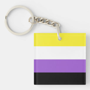Nonbinary Flag Key Ring