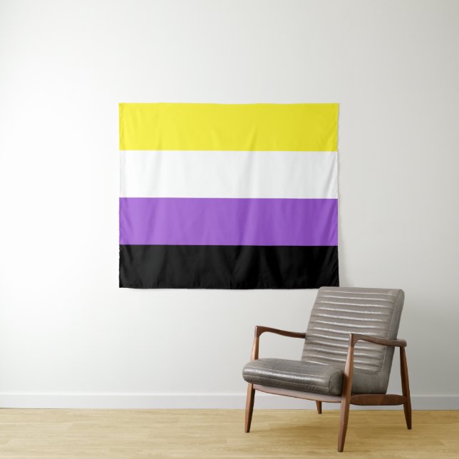 Nonbinary Flag Medium LGBT Tapestry (In Situ (Horizontal))