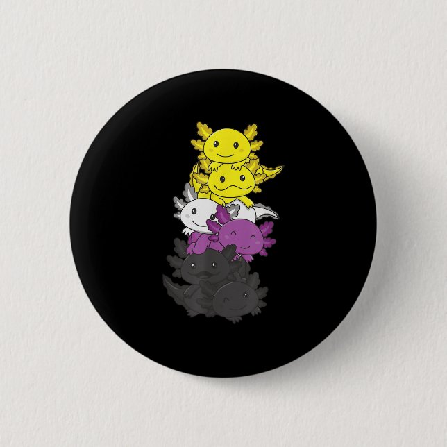 Nonbinary Flag Non Binary Pride Lgbtq Axolotl _1  6 Cm Round Badge (Front)