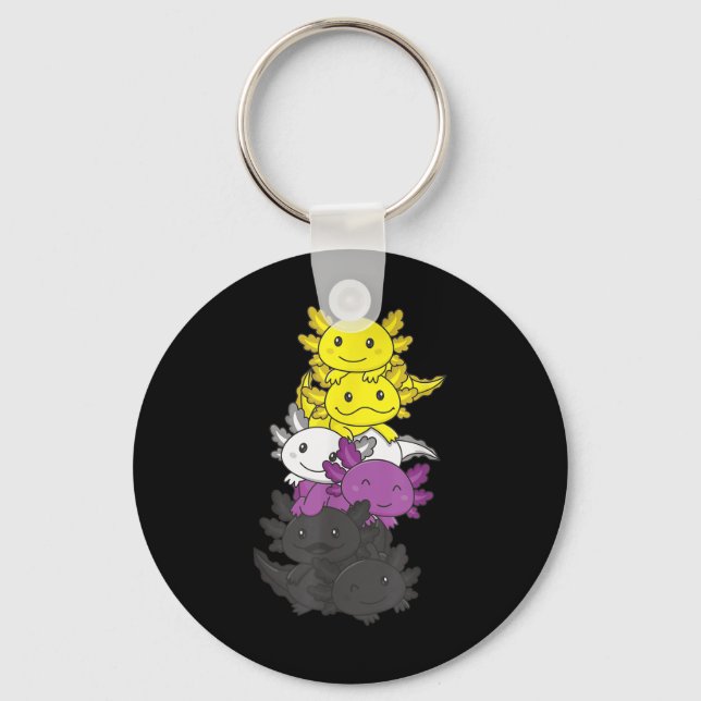 Nonbinary Flag Non Binary Pride Lgbtq Axolotl _1  Key Ring (Front)