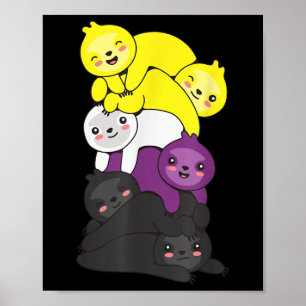 Nonbinary Flag Non Binary Pride Lgbtq Sloth _1 Poster
