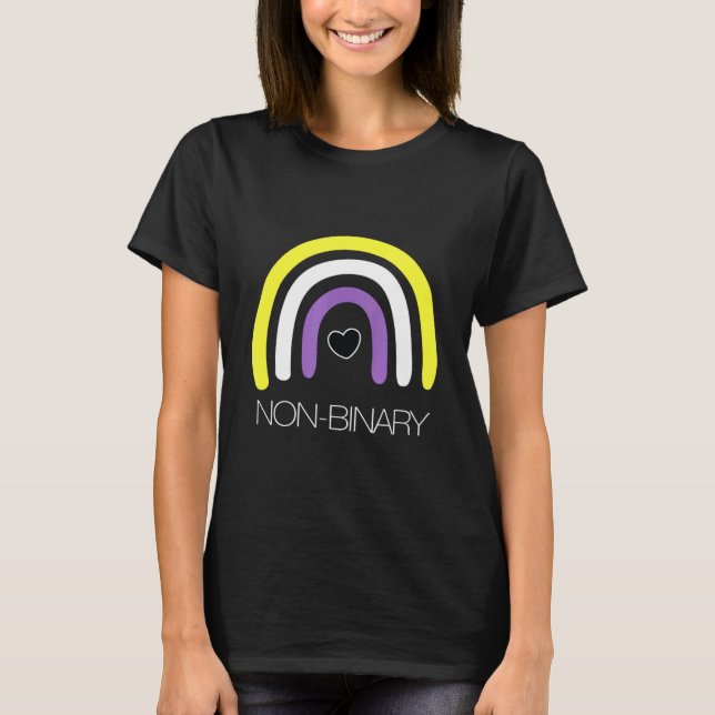 Nonbinary Flag Rainbow Enby Genderqueer Non Binary T-Shirt (Front)