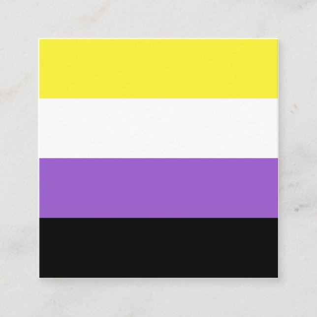 Nonbinary Flag Square Business Card (Front)