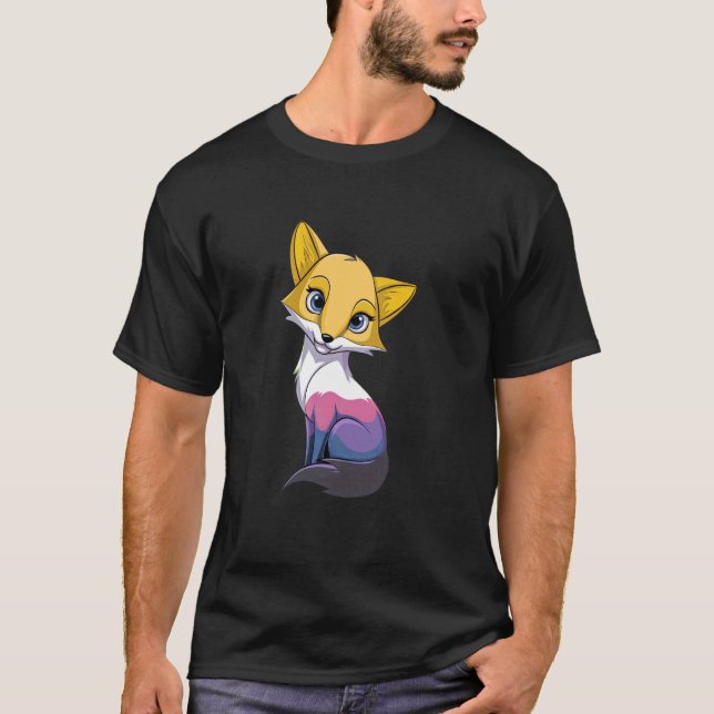 Nonbinary Fox - Cute LGBTQ Enby T-Shirt (Front)