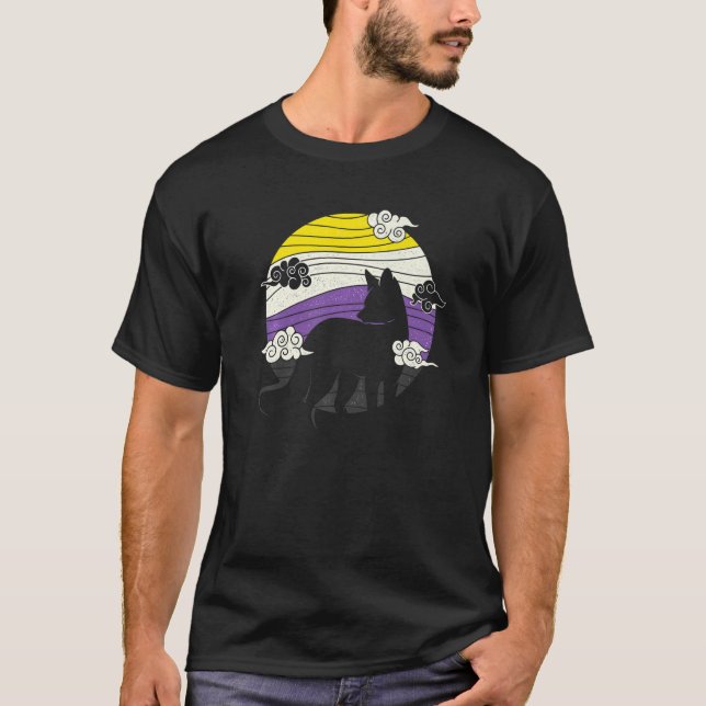 Nonbinary Fox Genderqueer Non Binary Pride Clothes T-Shirt (Front)