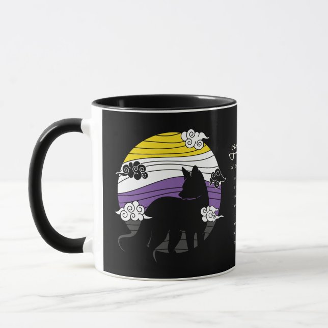 Nonbinary Fox Genderqueer Non-binary pride  Mug (Left)