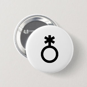 Nonbinary Gender Symbol 6 Cm Round Badge