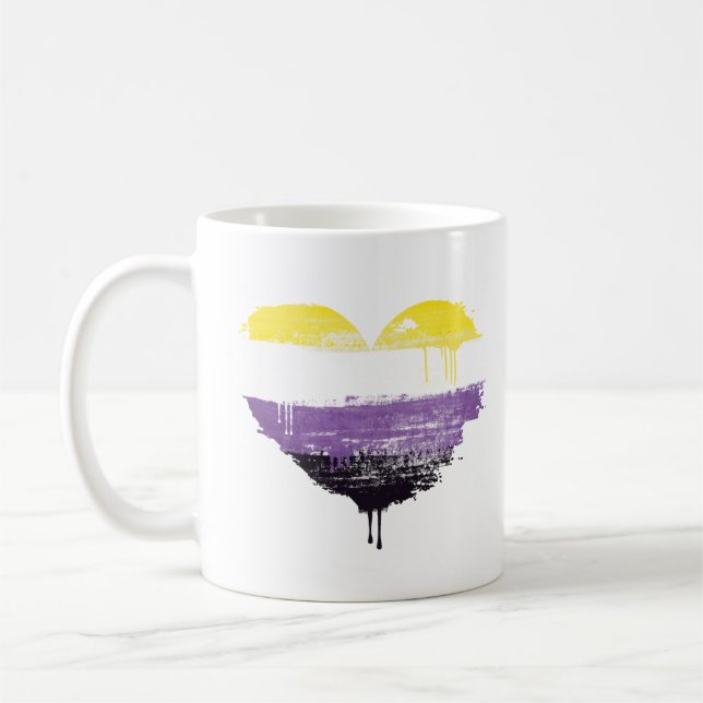 NONBINARY HEART COFFEE MUG (Left)
