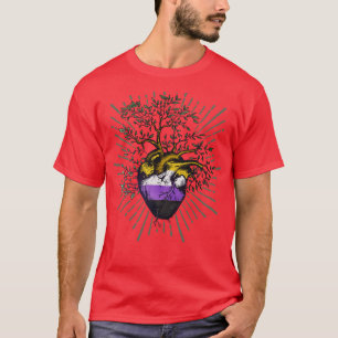 Nonbinary Heart Tree of Life T-Shirt