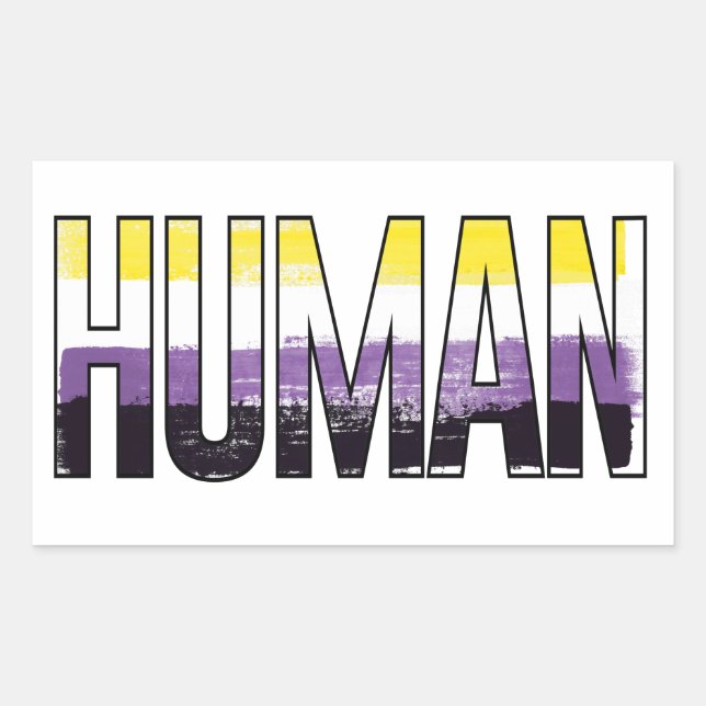 Nonbinary Human Rectangular Sticker (Front)