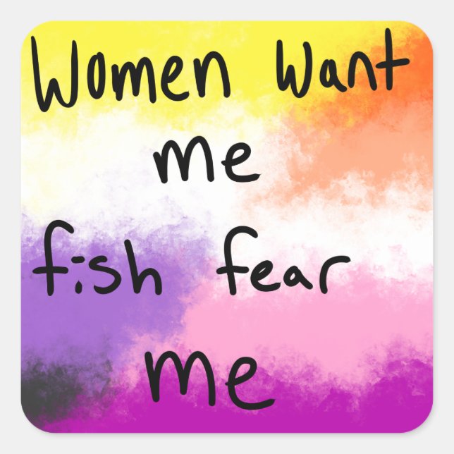 Nonbinary lesbian pride flag sticker funny quote (Front)
