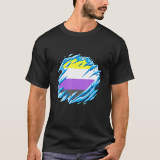 Nonbinary LGBTQ Ice Melt Nonbinary Flag Nonbinary  T-Shirt