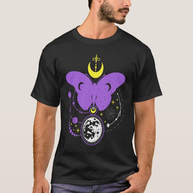 Nonbinary LGBTQ Mystical Butterfly Gay Pride LGBT  T-Shirt (Front)