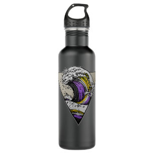 Nonbinary Ocean Wave Enby Pride Flag LGBT Transgen 710 Ml Water Bottle