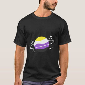 Nonbinary Outer Space Planet Aesthetic Long Sleeve T-Shirt