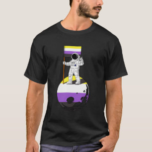Nonbinary Outer Space Planet Nonbinary Pride Flag T-Shirt