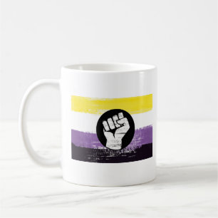 Nonbinary Painted Protest Flag Coffee Mug