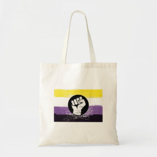 Nonbinary Painted Protest Flag Tote Bag