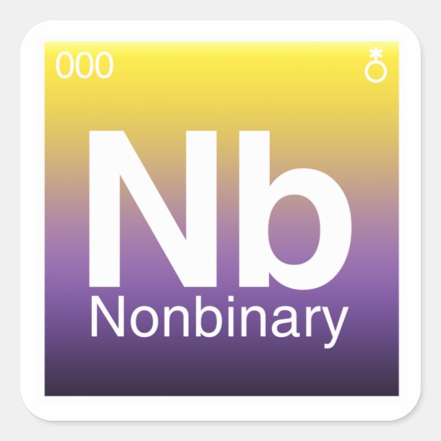 Nonbinary Periodic Table  Square Sticker (Front)