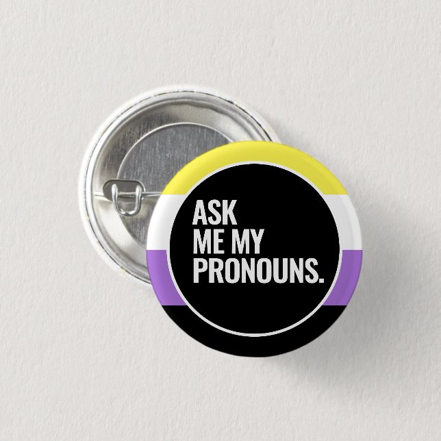 Nonbinary Pride 3 Cm Round Badge (Front & Back)