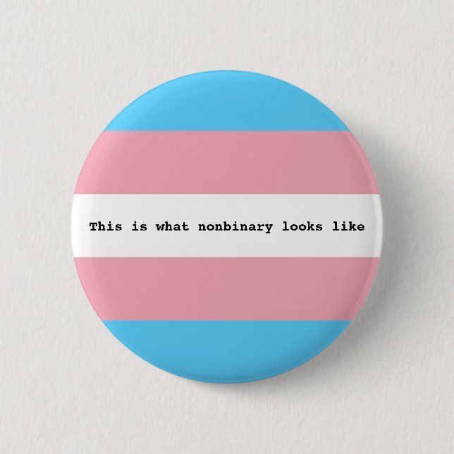Nonbinary pride 6 cm round badge (Front)