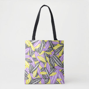 Nonbinary Pride Abstract Zen Flower Petals Purple Tote Bag