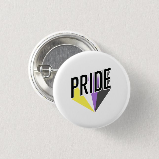 Nonbinary Pride Burst 3 Cm Round Badge (Front & Back)