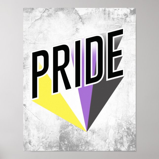 Nonbinary Pride Burst Poster (Front)