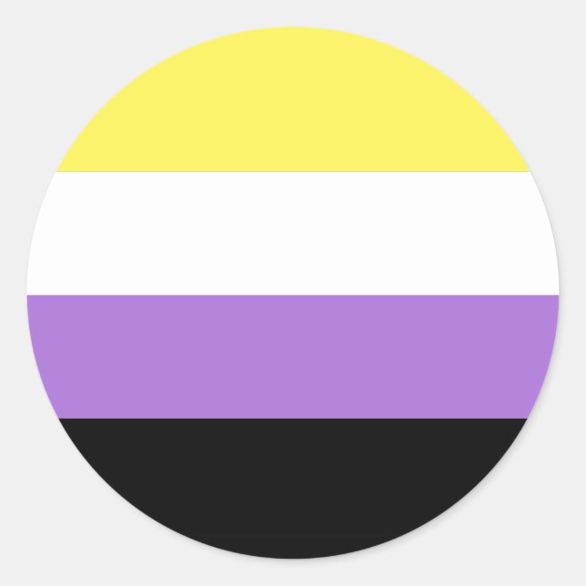 Nonbinary Pride Classic Round Sticker (Front)