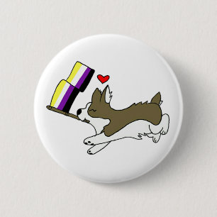 Nonbinary Pride Corgi Pin