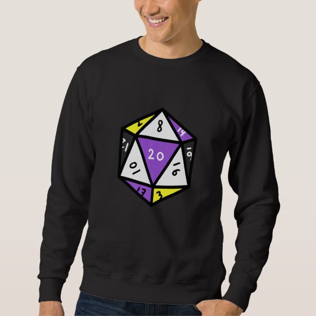 Nonbinary Pride Dice Nonbinary Sweatshirt (Front)