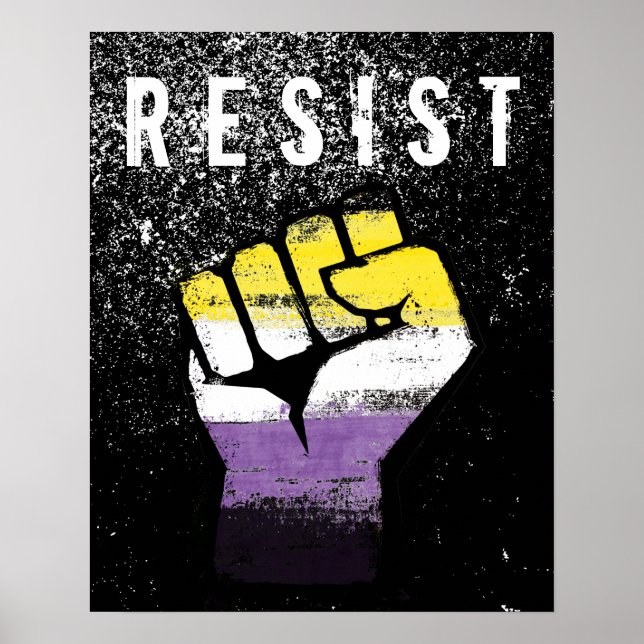 Nonbinary Pride Fist Poster (Front)