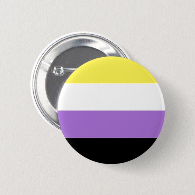Nonbinary Pride Flag 6 Cm Round Badge (Front & Back)