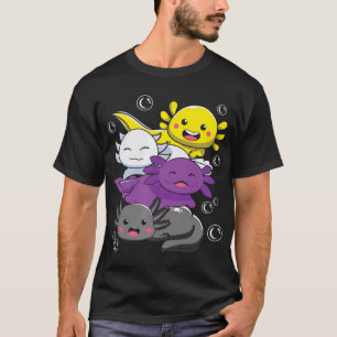 Nonbinary Pride Flag Axolotl LGBTQ Non Binary Kawa T-Shirt